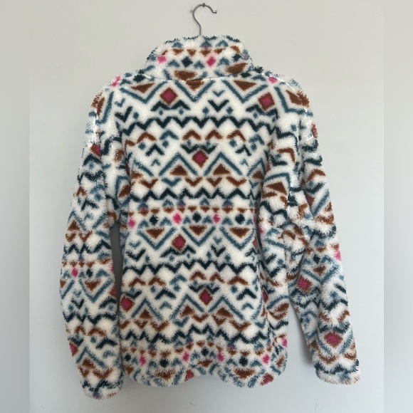 Eddie Bauer Women's Aztec Sherpa Fleece 1/4 Zip Pullover Jacket Southwest XL - Picture 2 of 5